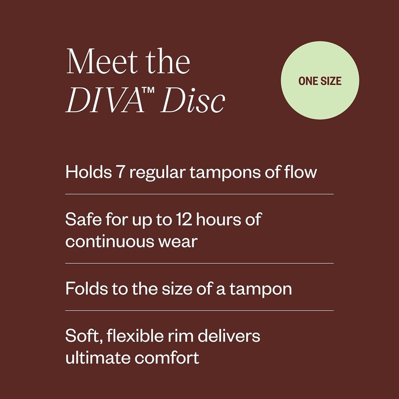 DivaCup Diva Disc - Comfortable, Reusable Menstrual Disc with Leakproof Shield - for Up to 12 Hours of Continuous Wear - 100% Medical Grade Silicone - Holds 7 Tampons of Flow - One Size Fits Most - Image 3